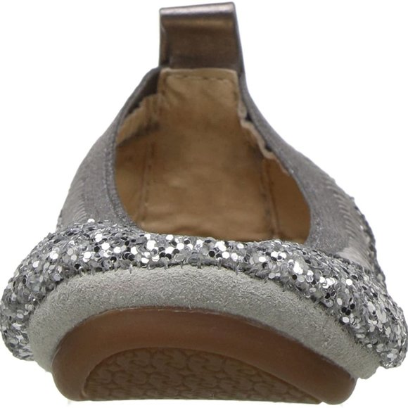 Yosi Samra Oxidized Silver Ombre Glitter Serena Foldable Ballet Flat Shoes 8 - Picture 5 of 16